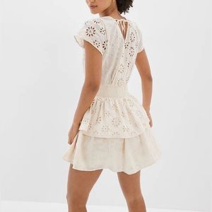 American eagle AE Garden Party Wrap Dress eyelet embroidered ruffle